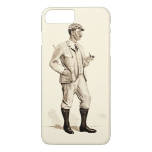 Coque iPhone 7 Plus Golfeur vintage avec tuyau et bottes de tabac