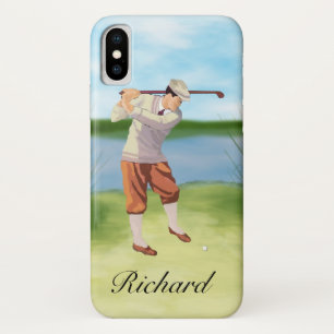 Coques Pour iPhone Golfeur vintage personnalisé par la rive