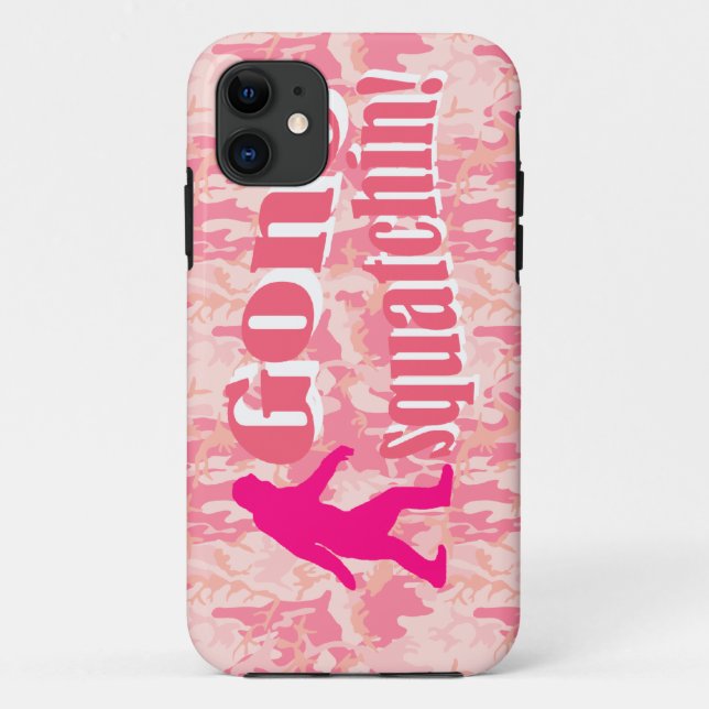 Coques Case-Mate iPhone Gone Squatching sur camouflage rose (Dos)