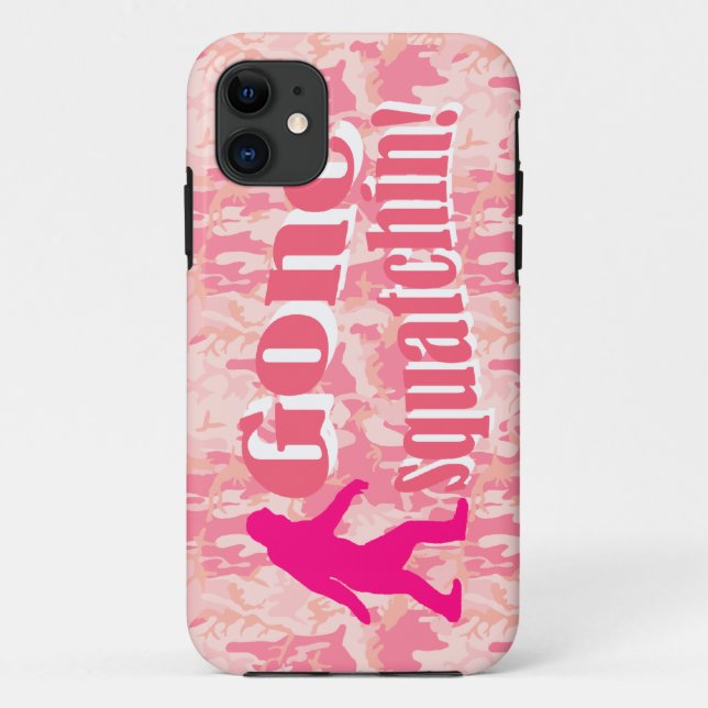 Coques Case-Mate iPhone Gone Squatching sur camouflage rose (Dos)