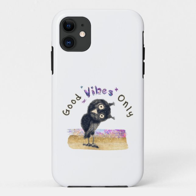 Coques Case-Mate iPhone Good Vibes seulement avec Chouette curieuse (Dos)