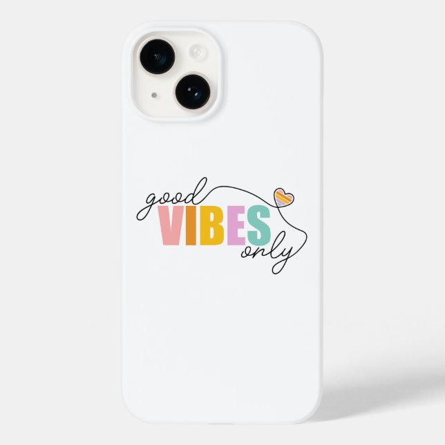 Coques Case-Mate iPhone Good Vibes seulement Rainbow Heart (Verso)