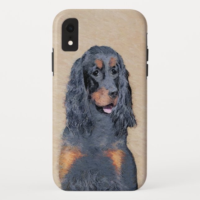 Coques Case-Mate iPhone Gordon Setter Peinture - Joli art original chien (Dos)