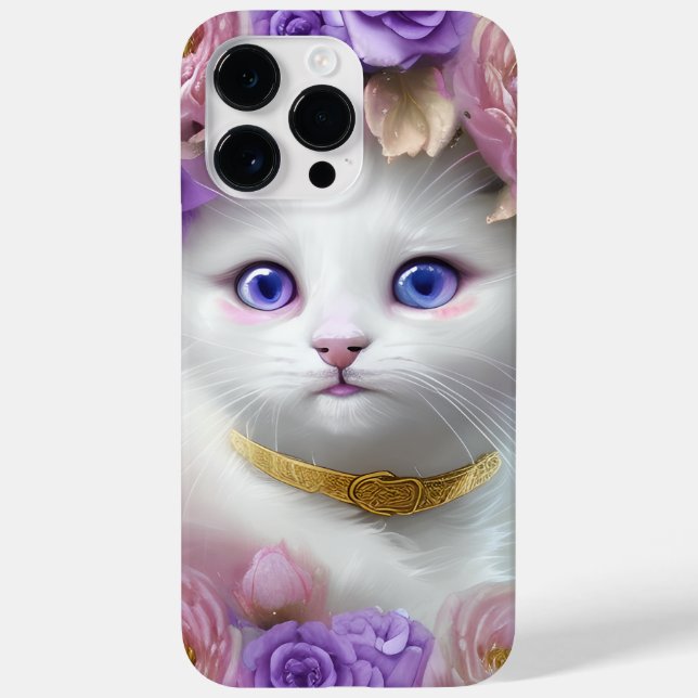 COQUES Case-Mate iPhone GORGEOUS FLUFY BLANC PETITS YEUX VIOLET DE CUISINE (Verso)