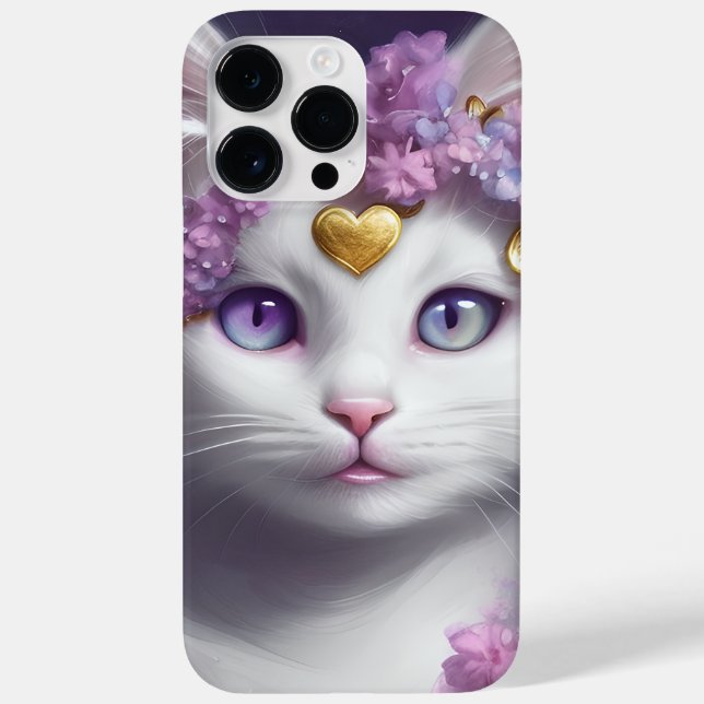 COQUES Case-Mate iPhone GORGEOUS FLUFY BLANC PETITS YEUX VIOLET DE CUISINE (Verso)
