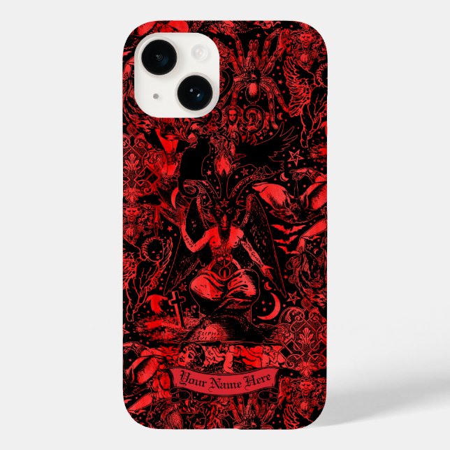 Coques Case-Mate iPhone Goth Baphomet Red Devil Satanic Grunge Gothique (Verso)