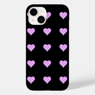 Coque Pour iPhone 14 Goth Black and Pink Heart Design