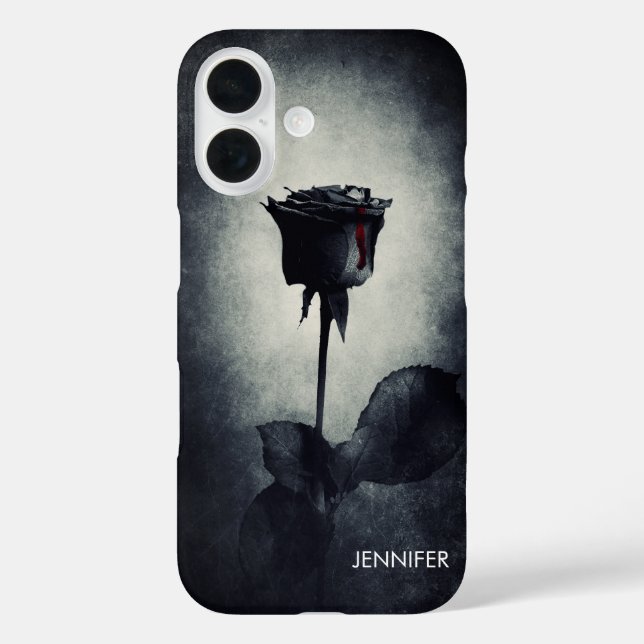 Coques Case-Mate iPhone Goth Black Rose Dripping Blood (Verso)
