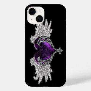 Coque Case-Mate iPhone Goth Coeur pourpre avec Ange Ailes