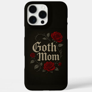 Coque iPhone 16 Pro Max Goth Mom Red Rose Floral typographie victorienne