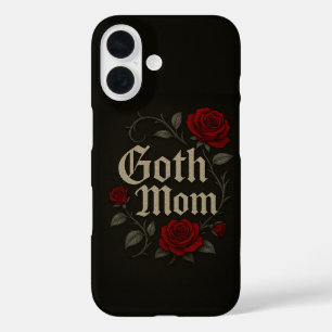 Coque Pour iPhone 16 Goth Mom Red Rose Floral typographie victorienne