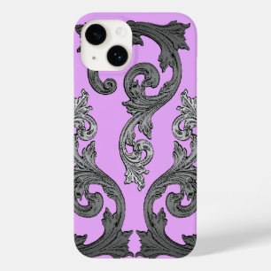 Coque Pour iPhone 14 Goth Rose et Grey Design élégant