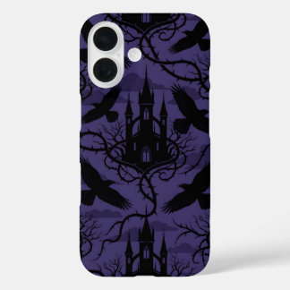 Coque Pour iPhone 16 Gothic Raven & Thorn Castle Pattern Phone Case