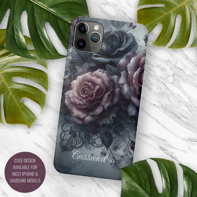 Coques Case-Mate iPhone Gothique Chic Rose Florale Victorienne Personnalis (Créateur téléchargé)