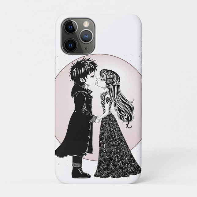 Coques Case-Mate iPhone Gothique Emo Enfants Kiss Valentine's Day (Dos)