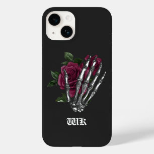 Coque Case-Mate iPhone Gothique squelette floral Bourgogne