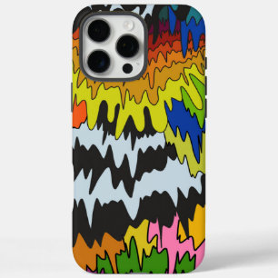 Coque iPhone 16 Pro Max Goutte de liquide coloré abstrait Rayure ondulée r