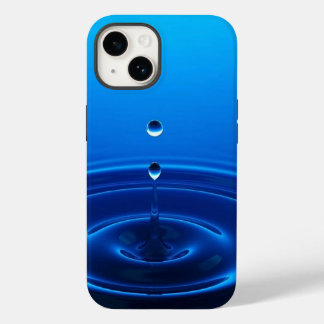 Coque Case-Mate iPhone Goutte d'eau profonde ondulation bleu esthétique