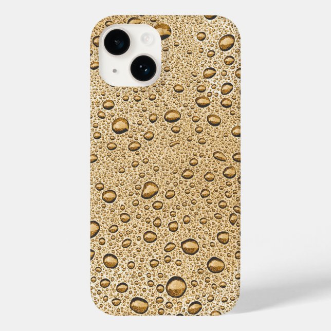 Coques Case-Mate iPhone Gouttelettes d'eau dorées (Verso)