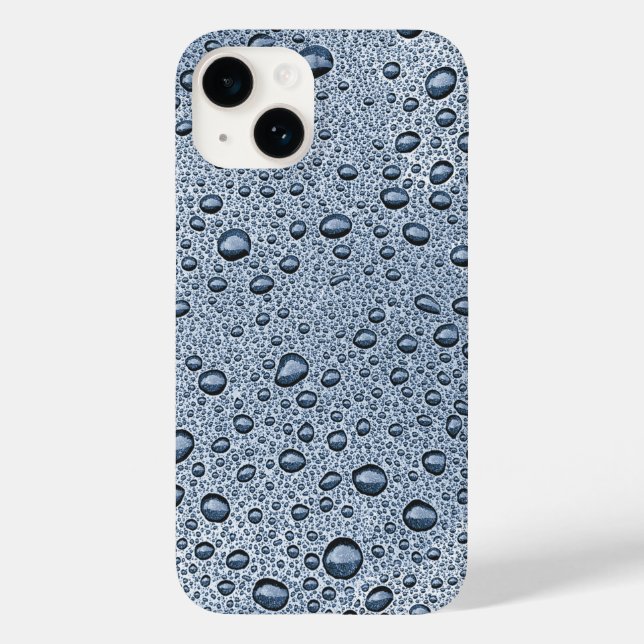 Coques Case-Mate iPhone Gouttelettes d'eau gris métal (Verso)