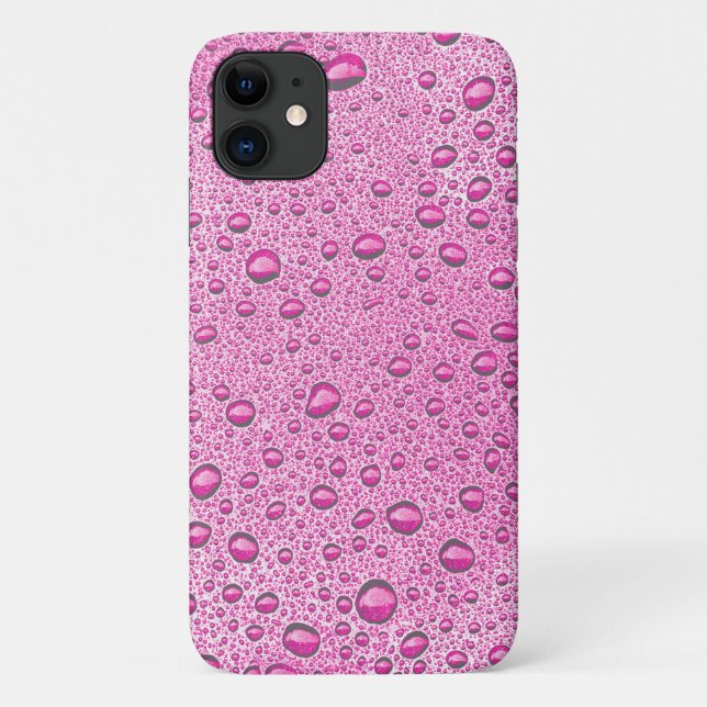 Coques Case-Mate iPhone Gouttelettes d'eau rose chaud (Dos)