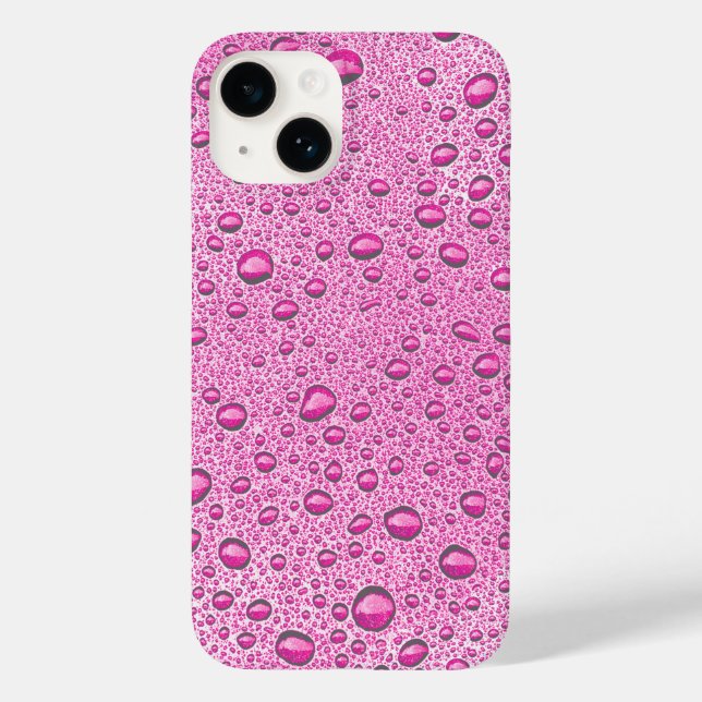 Coques Case-Mate iPhone gouttelettes d'eau roses chaudes (Verso)