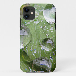 Coques Pour iPhone gouttelettes d'eau sur une feuille verte