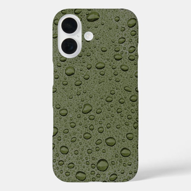 Coques Case-Mate iPhone Gouttelettes d'eau vert olive (Verso)