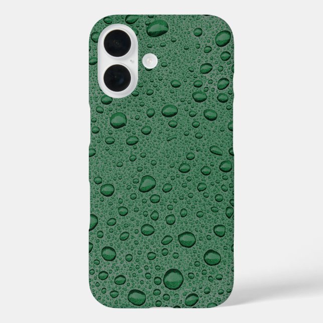 Coques Case-Mate iPhone Gouttelettes d'eau verte (Verso)