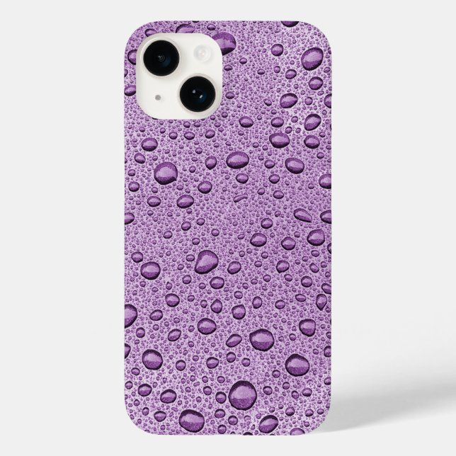 Coques Case-Mate iPhone gouttelettes d'eau violette (Verso)