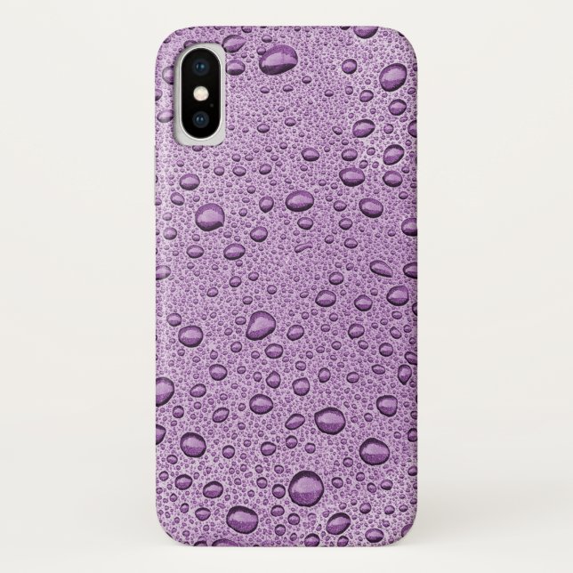 Coques Case-Mate iPhone gouttelettes d'eau violette (Dos)