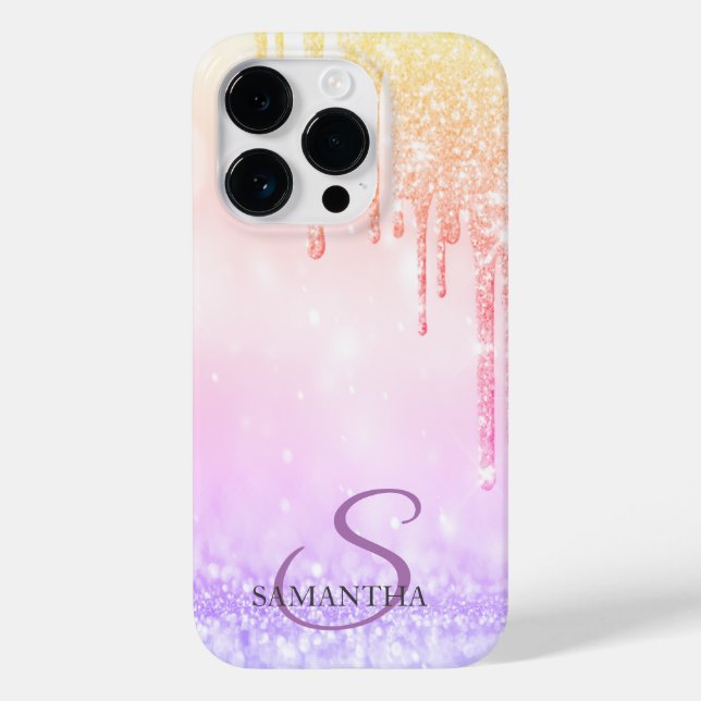 Coques Case-Mate iPhone Gouttes de paillettes ombrées élégantes  (Verso)