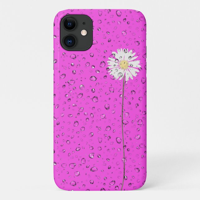 Coques Case-Mate iPhone gouttes de pluie sur marguerite blanche (Dos)