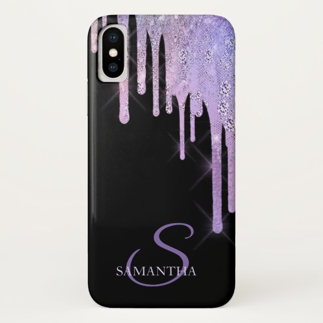 Coques Case-Mate iPhone Gouttes Élégantes de Lavande (Dos)