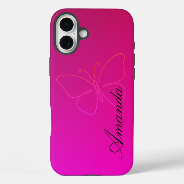 Coques Case-Mate iPhone Grace dans une ligne : Papillon Silhouette (Verso)