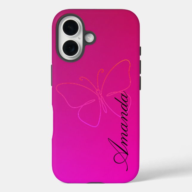 Coques Case-Mate iPhone Grace dans une ligne : Papillon Silhouette (Verso)