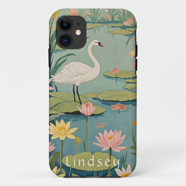 Coques Case-Mate iPhone Grace de Serenity : Lily Pond Swan (Dos)