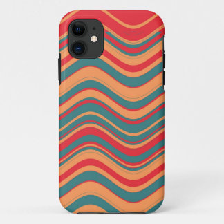 Coque iPhone 11 Gracphie de bande colorée rétro
