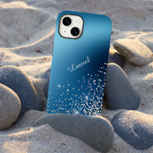 Coque Case-Mate iPhone Gradient Ciel Bleu Silver Confetti