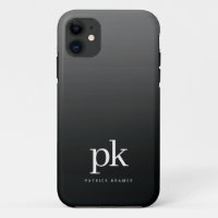 Gradient gris noir Initiales simples Monogrammes s