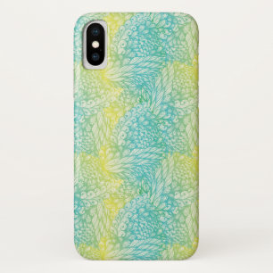 Coque Case-Mate Pour iPhone Gradient jaune et bleu vintage floral