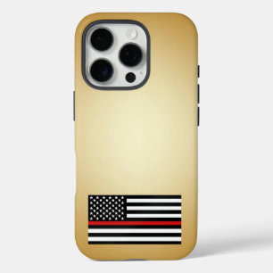 Coque iPhone 16 Pro Gradient or mince en ligne rouge