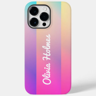 Coque Case-Mate iPhone Gradient rose moderne Nom du bloc de couleur Monog