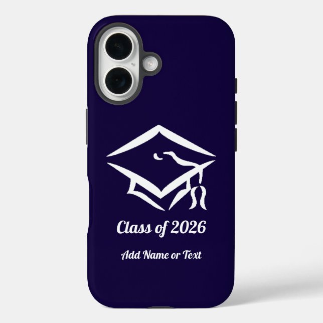 Coques Case-Mate iPhone Graduation Class of 20?? NVYWHT Custom Year Name (Verso)
