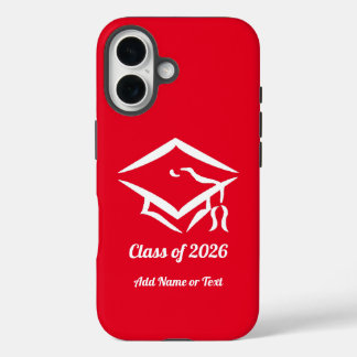 Coque Pour iPhone 16 Graduation Class of 20?? REDWHT Custom Year Name