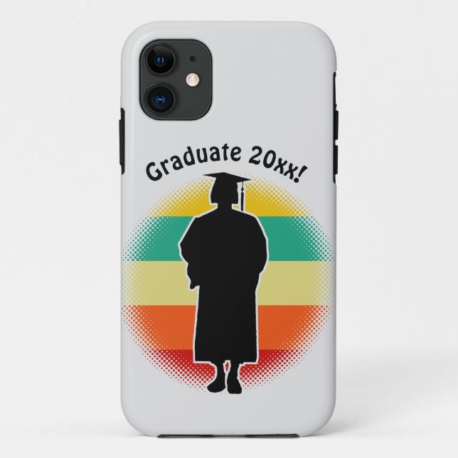 Coques Case-Mate iPhone Graduation Rétro Casquette et femme fille diplômée (Dos)