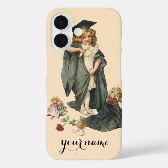 Coques Case-Mate iPhone Graduation vintage, Fille portant un Casquette et  (Verso)