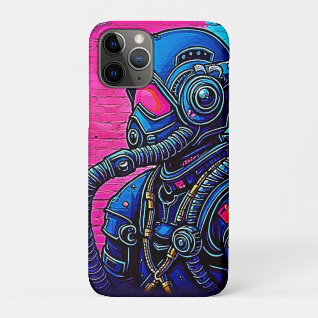 Coques Case-Mate iPhone Graffiti muraux masqués en néon (Dos)