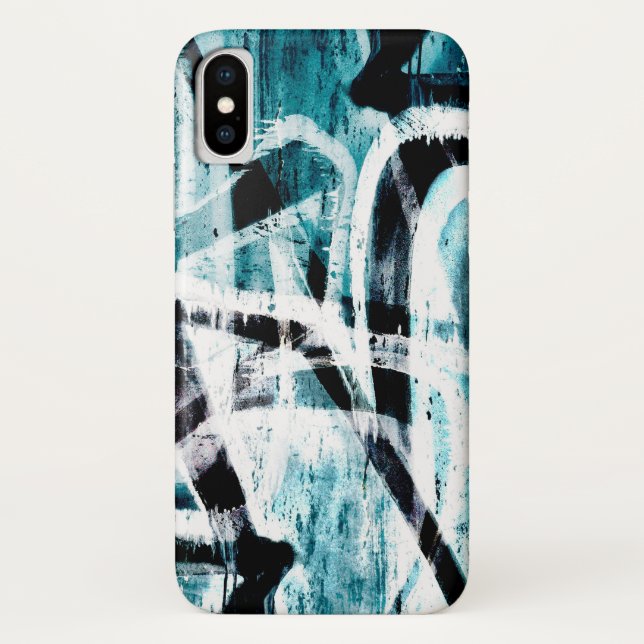 Coques Case-Mate iPhone Graffiti noir et bleu Abstrait (Dos)
