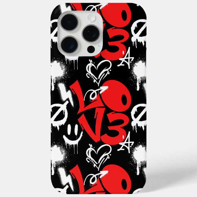 Coques Case-Mate iPhone grafitti LOVE B. Black BG (Verso)